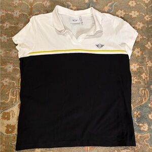 MINI Cooper Women's White and Black Polo Shirt Medium‎